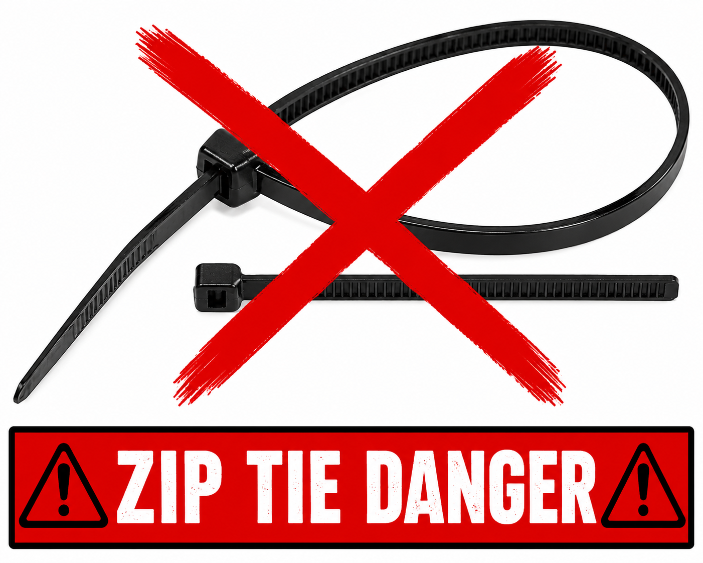 UL 325 garage door zip tie danger - never zip tie the emergency release