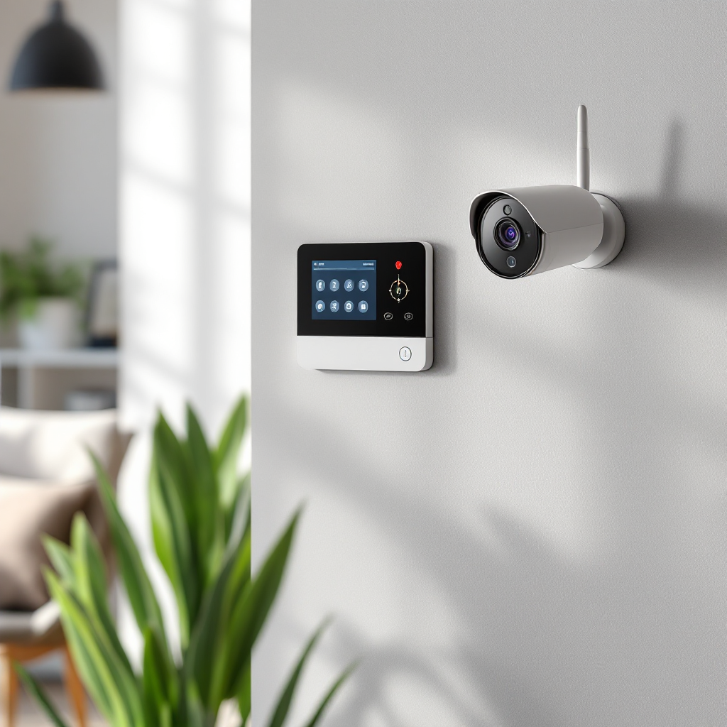 home security alarm and camera